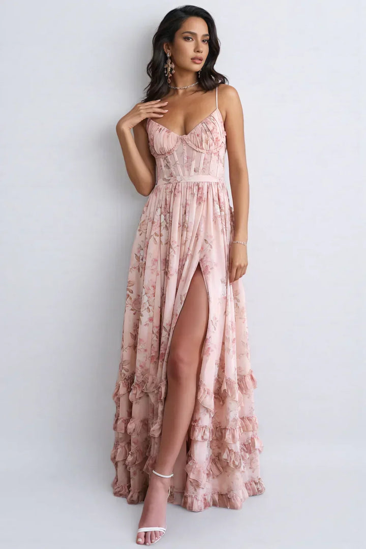 Elora Dress with Delicate Neckline and Romantic Elegance