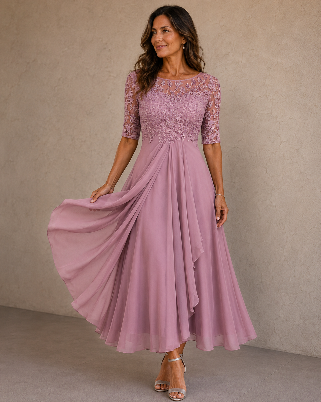 Maria – Lace and Chiffon Dress