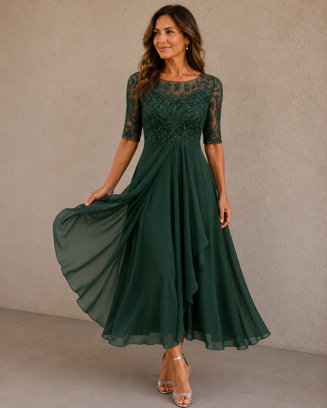 Maria – Lace and Chiffon Dress
