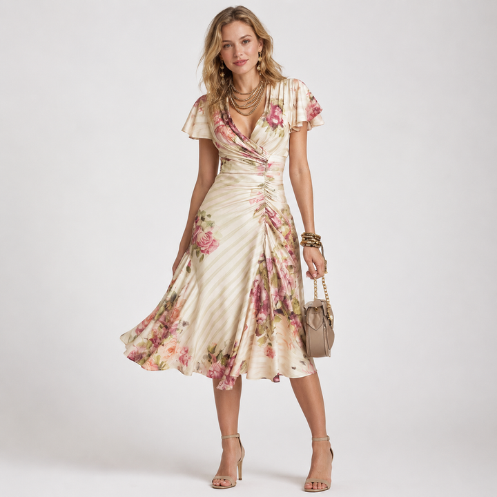 Vilma - Stylish Satin Midi Dress