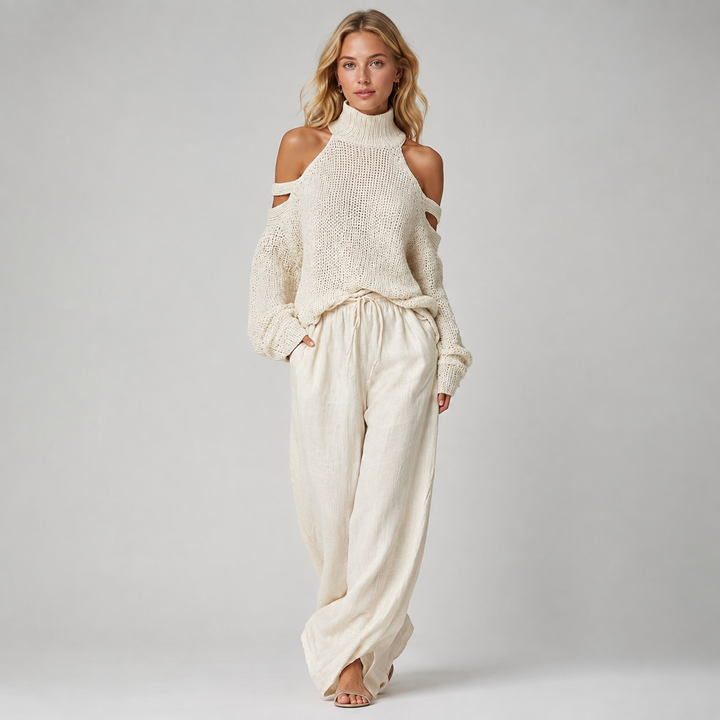 Saara - Modern Knit and Linen Set