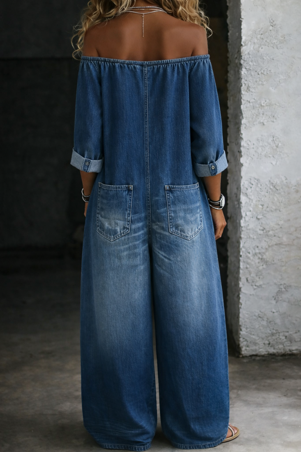 Elena | Long-Sleeve Off-Shoulder Jumpsuit