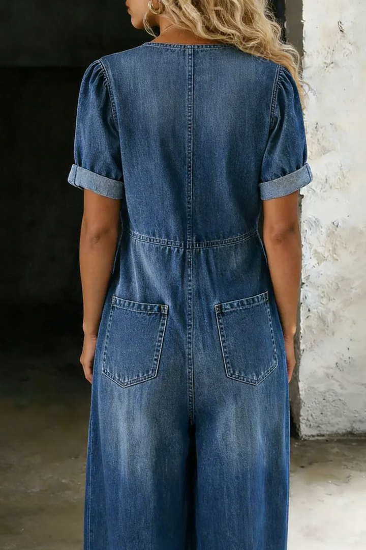 Maya | Short-Sleeve V-Neck Jumpsuit