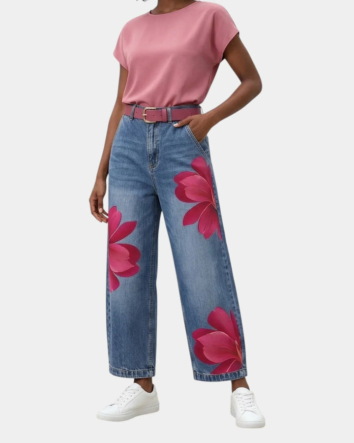 Chérine - Stylish Floral Print Trousers