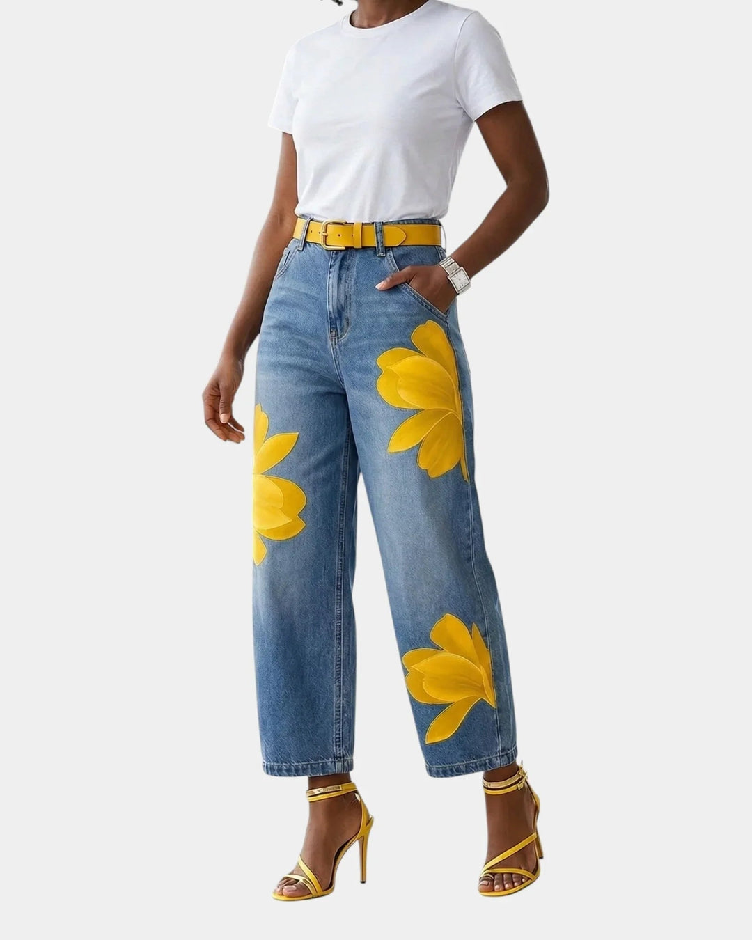 Chérine - Stylish Floral Print Trousers