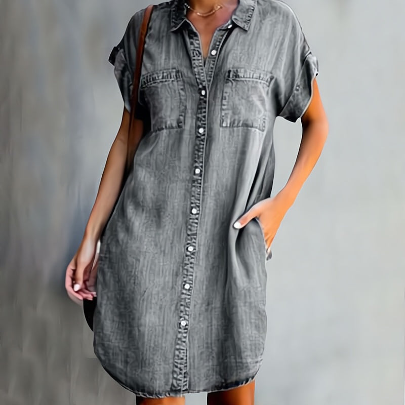 Helen | Button-Front Shirt Dress