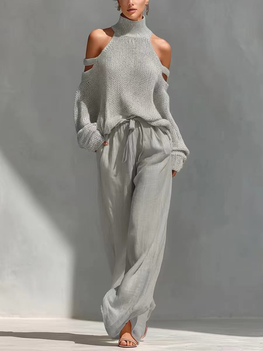 Saara - Modern Knit and Linen Set