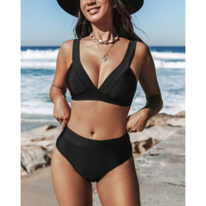Kerttu | Solid High-Waisted Swimsuit
