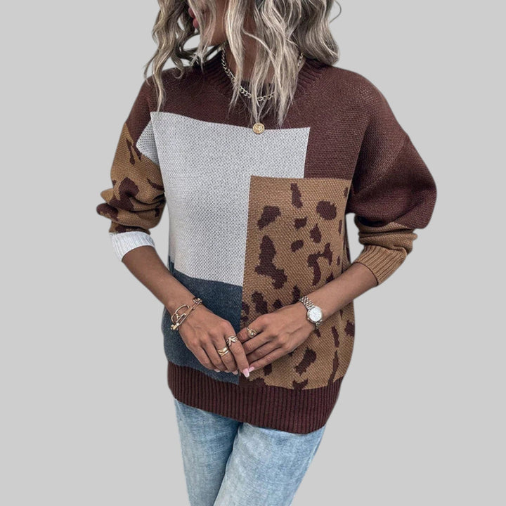 Le Clair - Vintage T-shirt with Leopard Print and Patchwork Fill