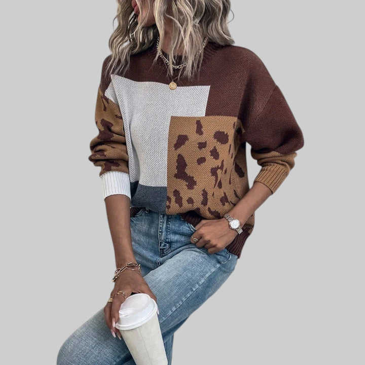 Le Clair - Vintage T-shirt with Leopard Print and Patchwork Fill