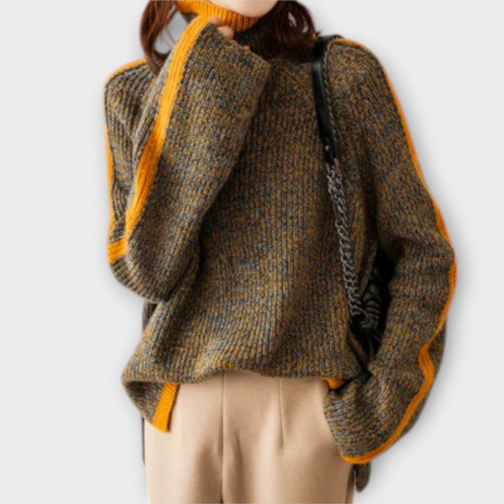 Breseis - Retro High Neck Knit