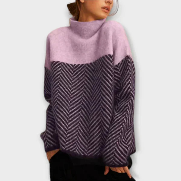 Marta - Thick turtleneck sweater with a high defensive collar