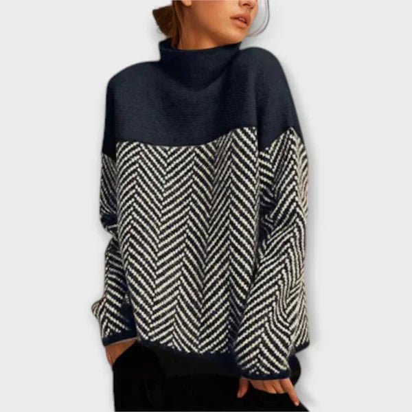 Marta - Thick turtleneck sweater with a high defensive collar