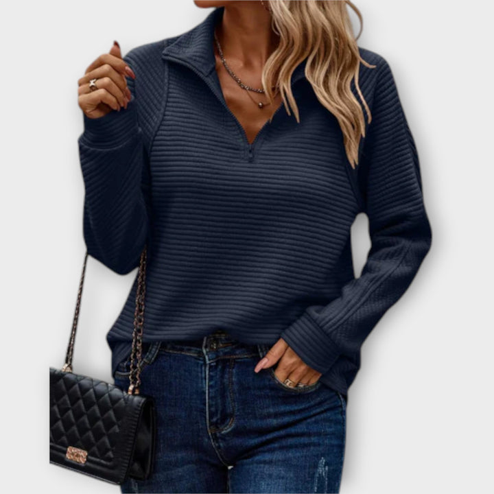 Vilja - Zippered Knit Cardigan
