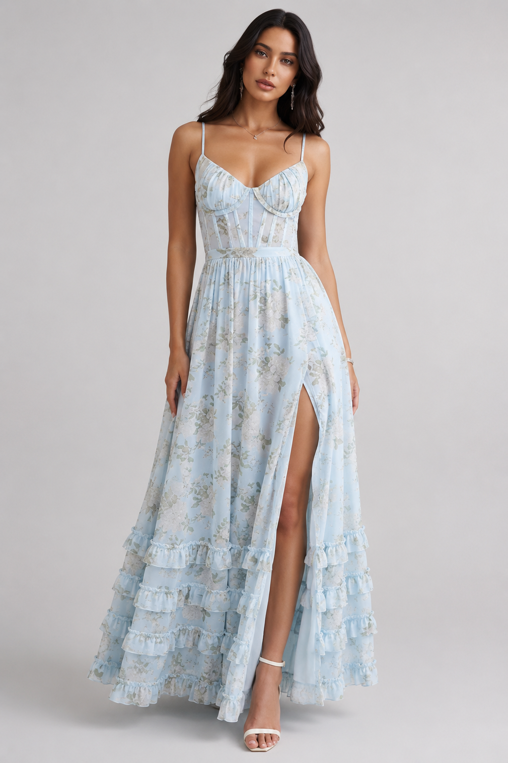 Elora Dress with Delicate Neckline and Romantic Elegance