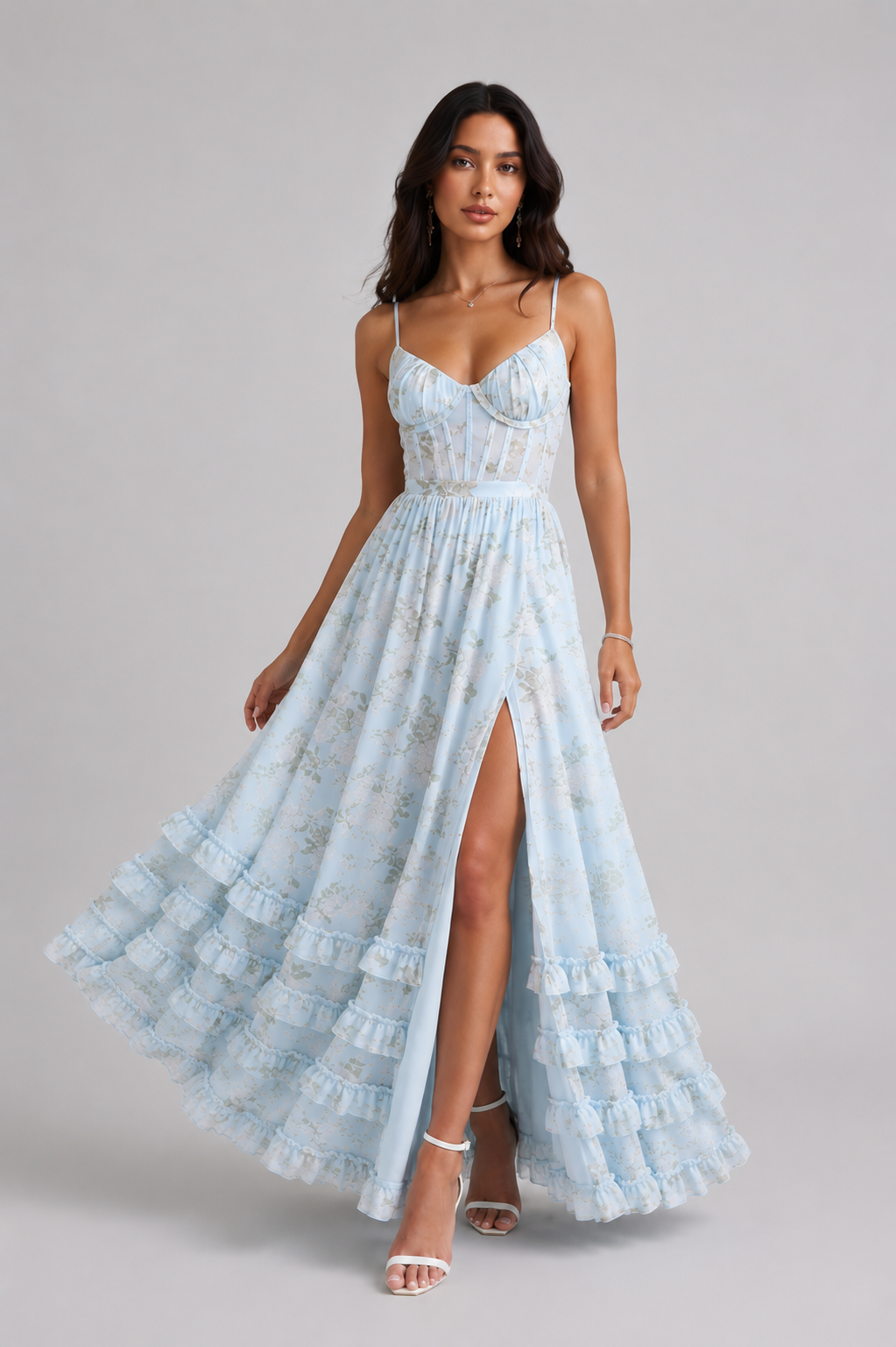 Elora Dress with Delicate Neckline and Romantic Elegance