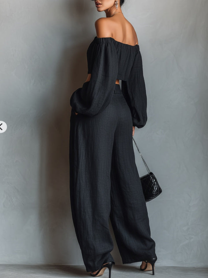Tess™ - Open-Shoulder Set with Wide Pants