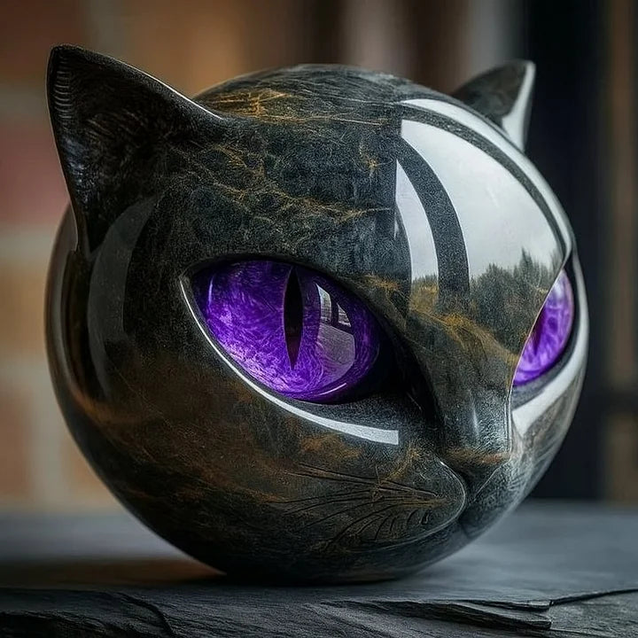 NyxCharm | Mystic Black Cat Head Sculpture