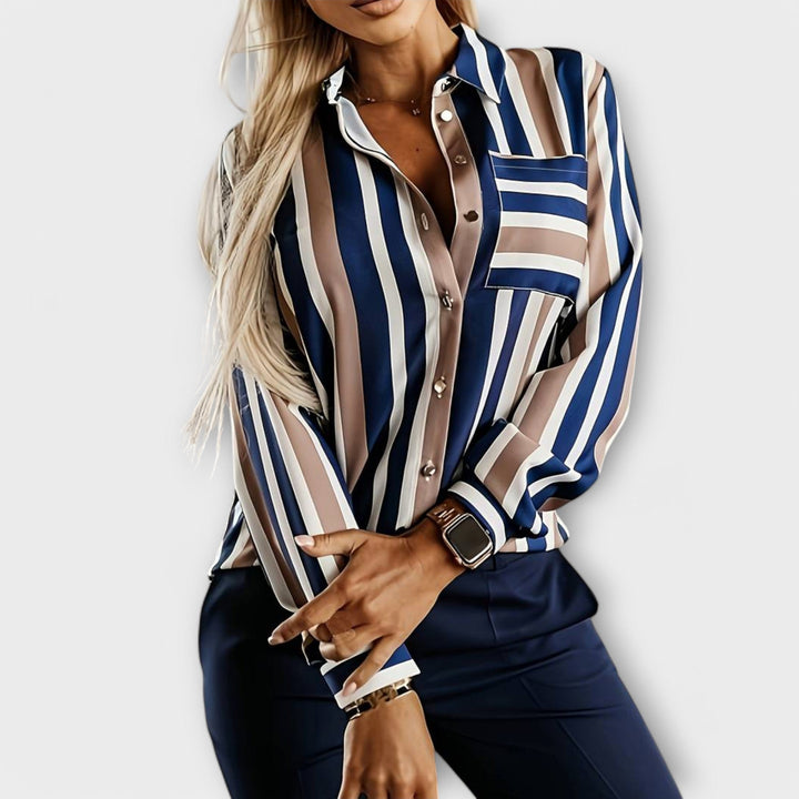 Emily - Stylish and Subtly Striped Blouse