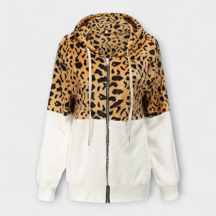 Lea - Leopard Print Fleece Jacket