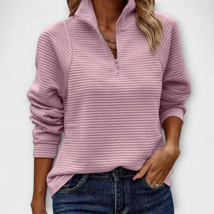 Vilja - Zippered Knit Cardigan