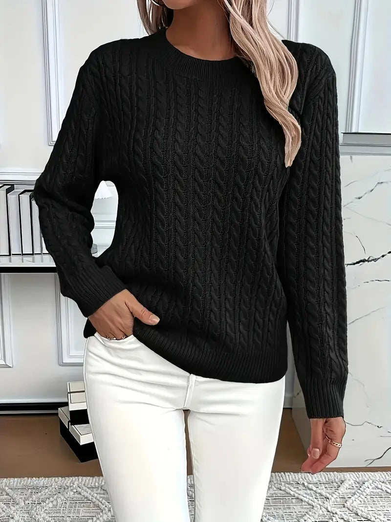 Quinisha – Sweater with Cable Knit Pattern