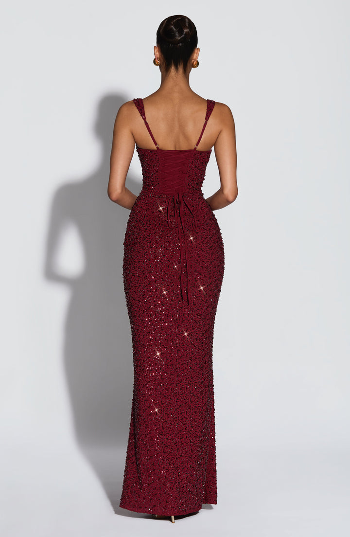 Roosa – Sparkling Square Neck Maxi Dress