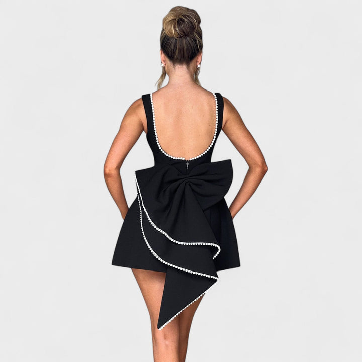 Carrie | Mini Dress with Silver Thread Ribbon