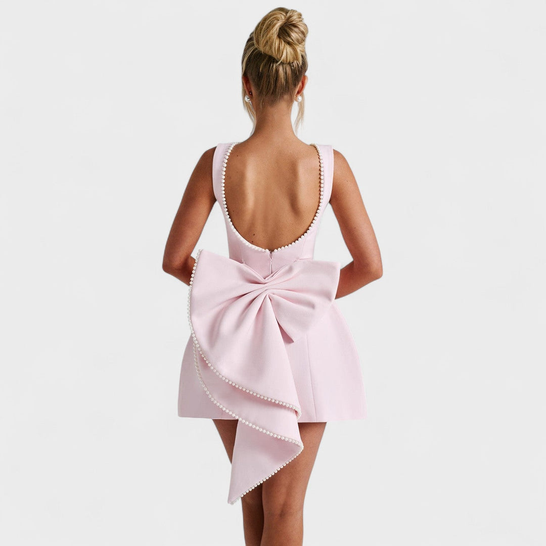 Carrie | Mini Dress with Silver Thread Ribbon