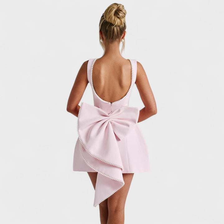 Carrie | Mini Dress with Silver Thread Ribbon