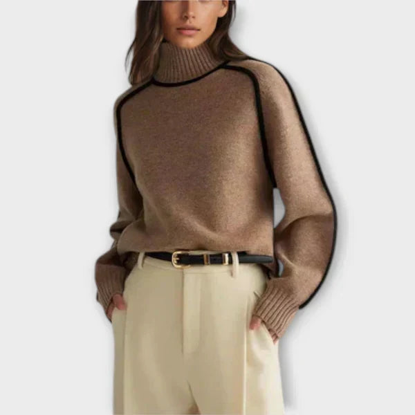 Emilia - Stylish Sweater and Elegant High Neck Top