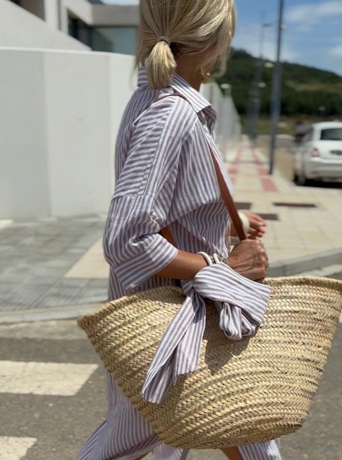 Veronica™ – Classic Striped Shirt Dress