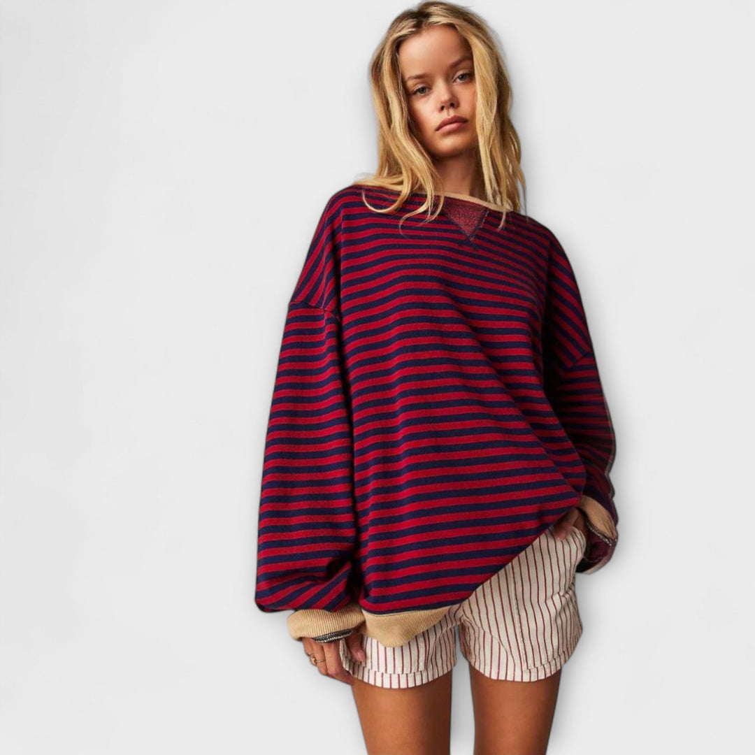 Mary - Striped Oversized Knit Cardigan