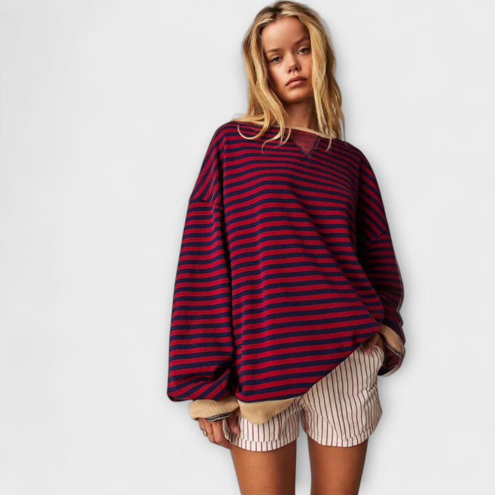 Mary - Striped Oversized Knit Cardigan
