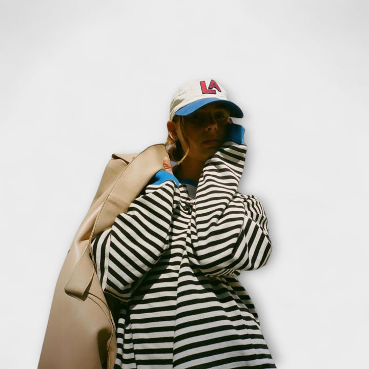 Mary - Striped Oversized Knit Cardigan