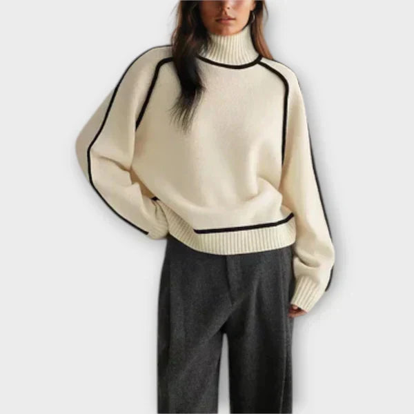 Emilia - Stylish Sweater and Elegant High Neck Top