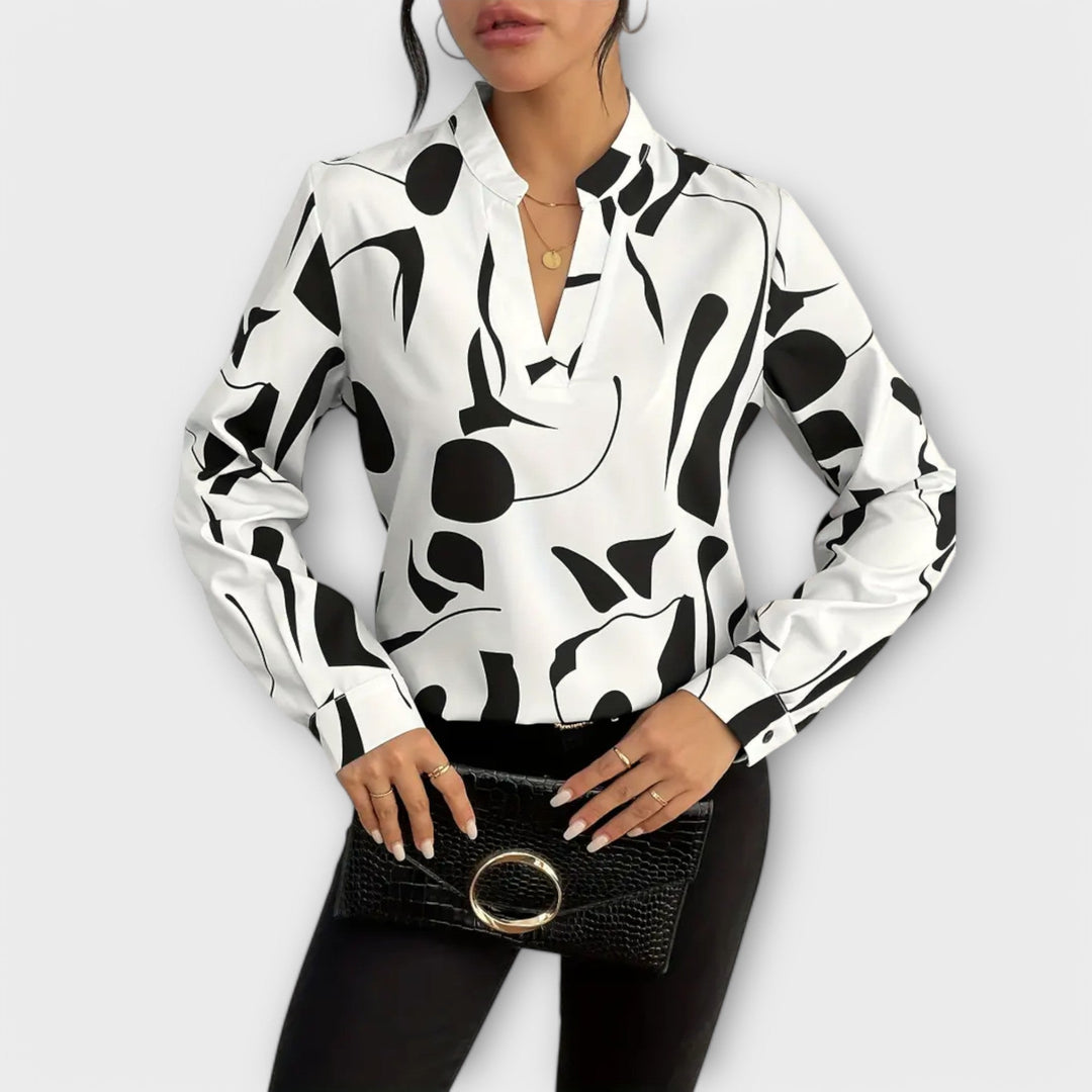 Stylish Long-Sleeve Shirt with V-Neck