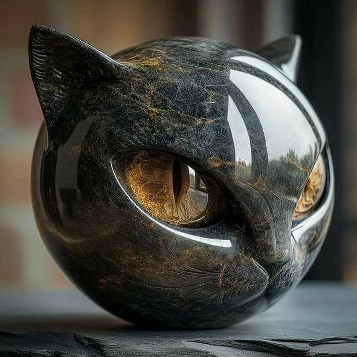 NyxCharm | Mystic Black Cat Head Sculpture