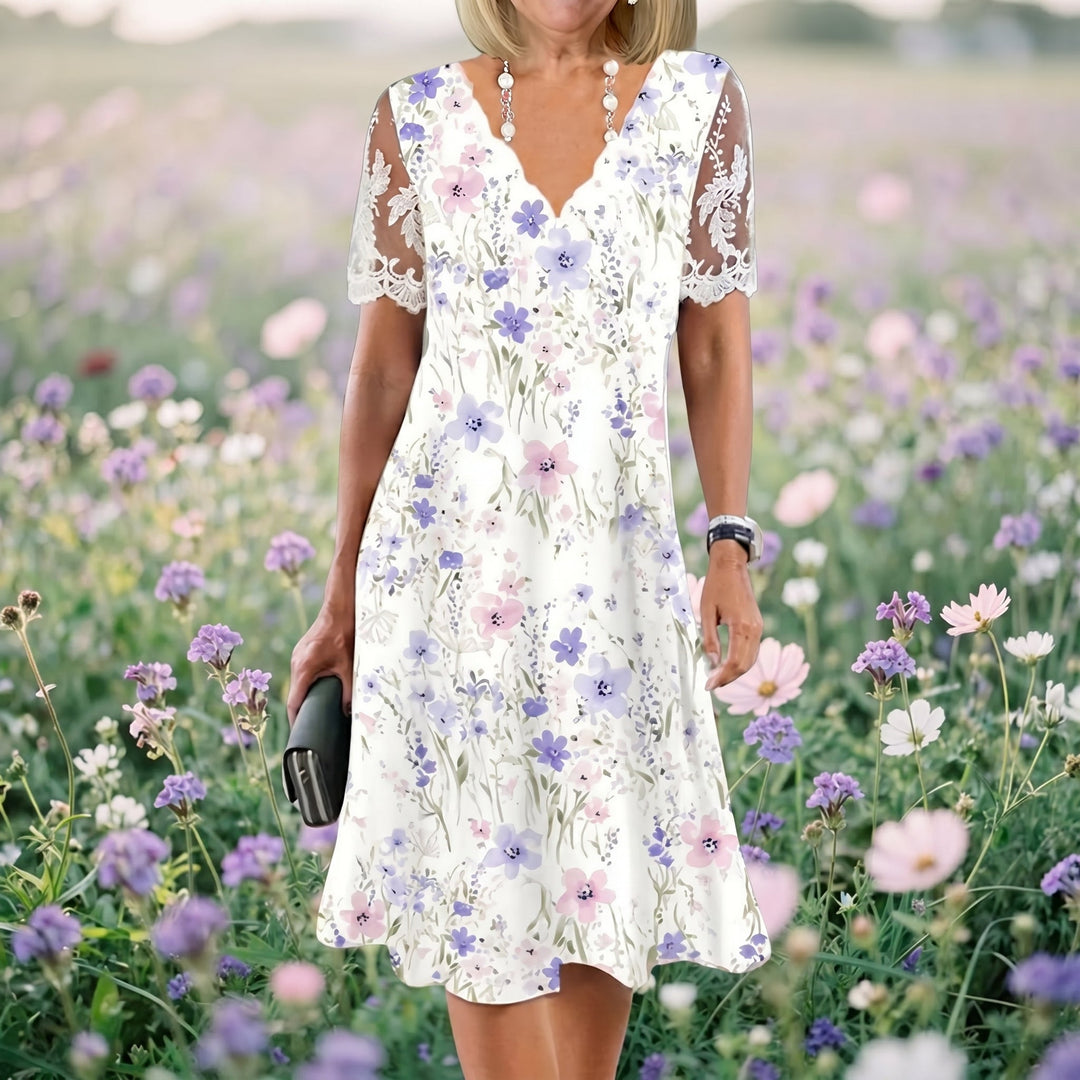 Edith | Long-Sleeved Lace Midi Dress