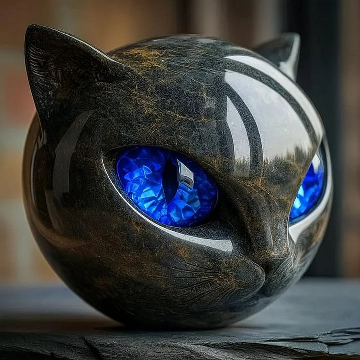 NyxCharm | Mystic Black Cat Head Sculpture