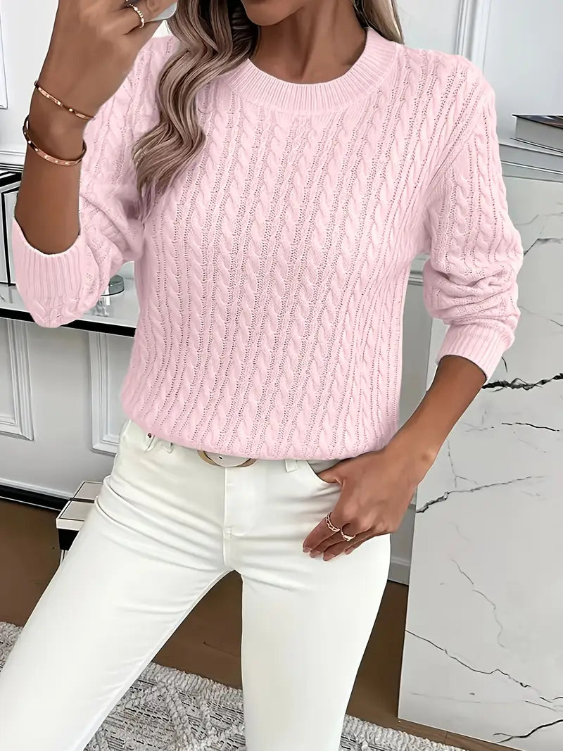 Quinisha – Sweater with Cable Knit Pattern
