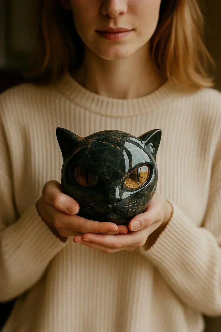 NyxCharm | Mystic Black Cat Head Sculpture