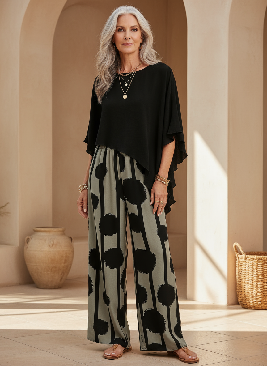 Valeriana™ | Asymmetrical Top and Boho Pants