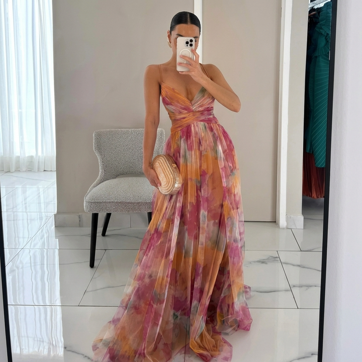 Margareeta – Floral Pattern Maxi Dress