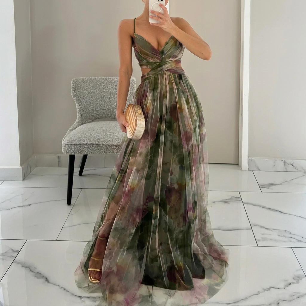 Margareeta – Floral Pattern Maxi Dress