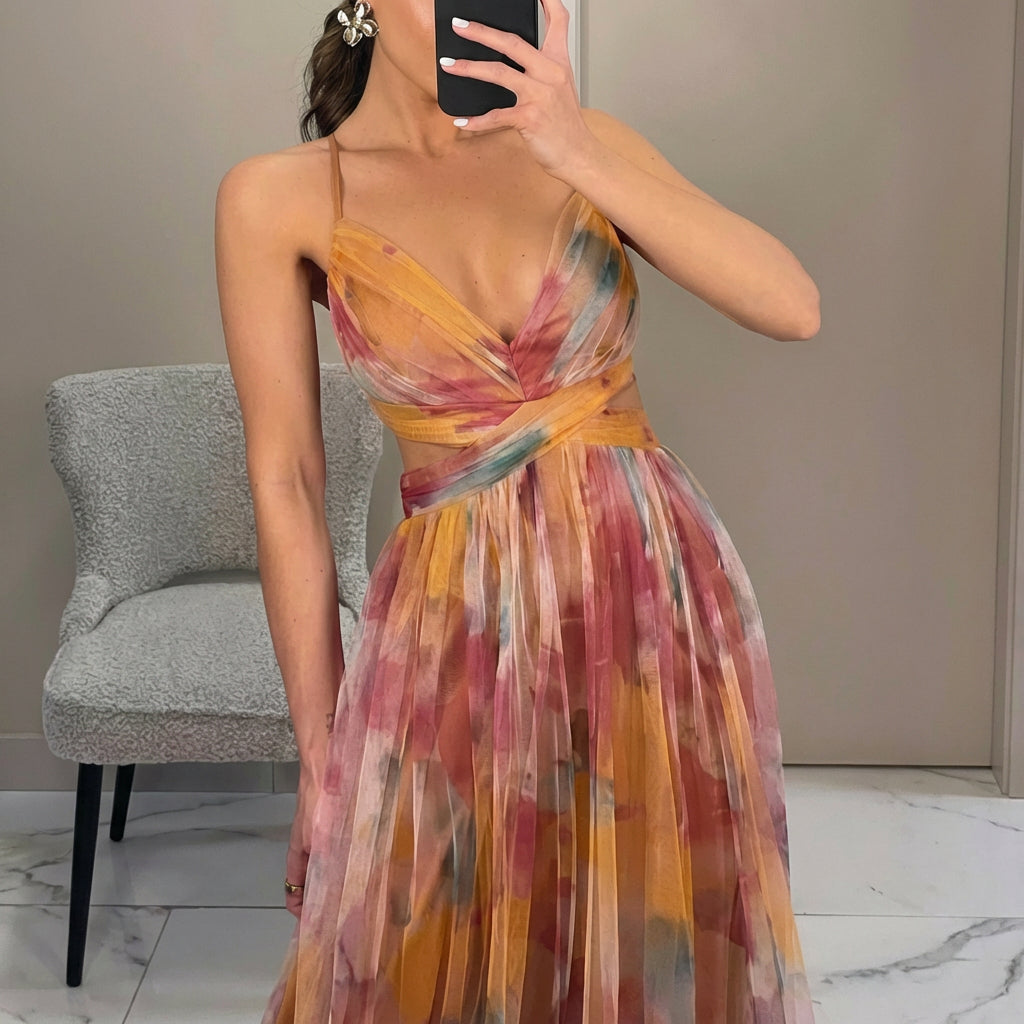 Margareeta – Floral Pattern Maxi Dress