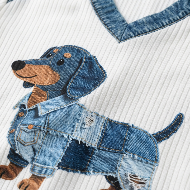 Stella™ | Artistic Denim Patchwork Top