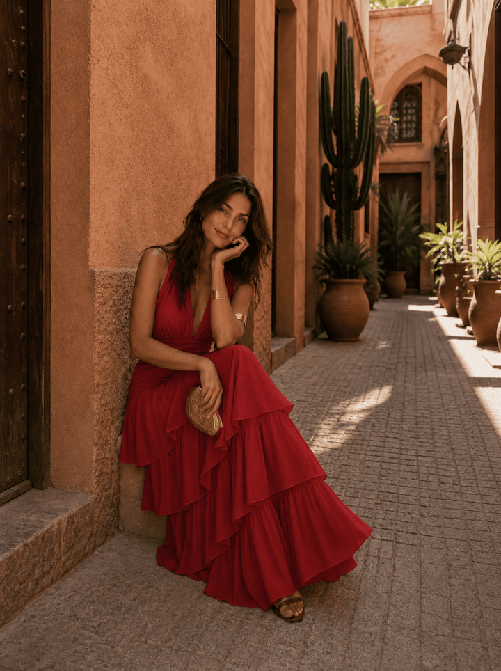 Manila dress in red