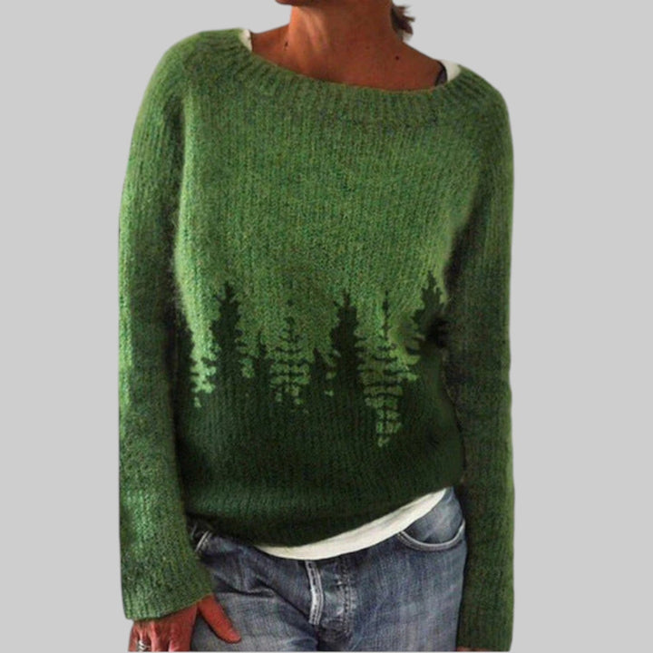 Alva - Long Sweater with Horticultural Style