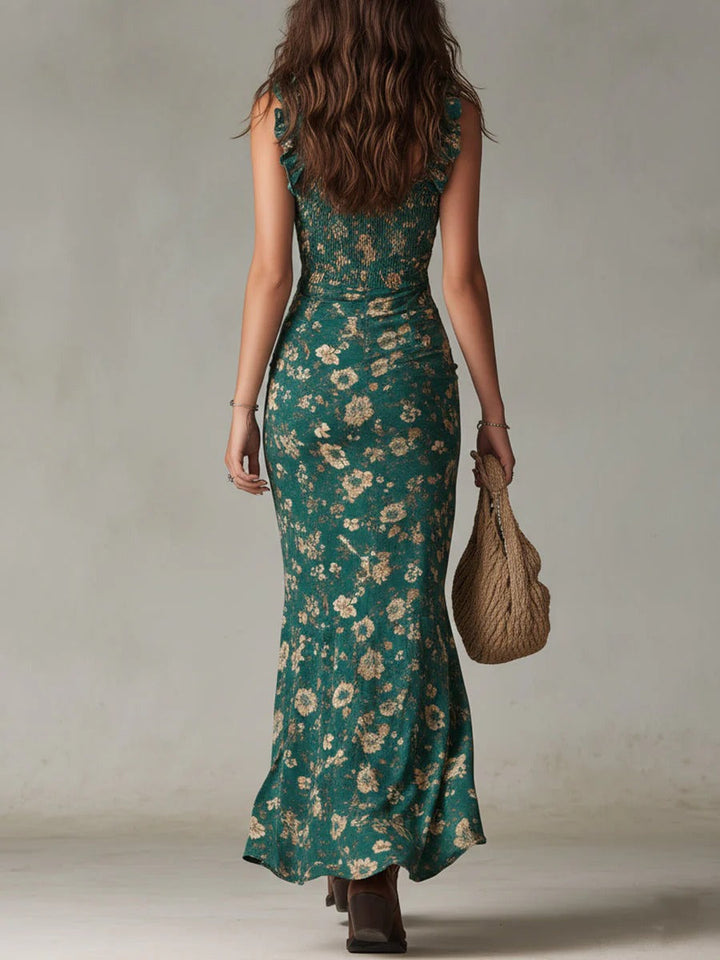 Vilma | Floral Boho Maxi Dress with Side Slit